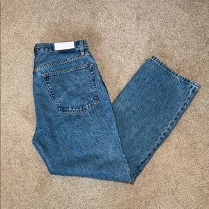Re/Done 90s Crop Low Slung Jeans in Bleu Mere